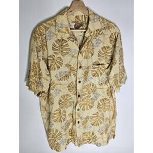 Caribbean Short Sleeve Shirt Button Relaxed Hawaiian Print Mens M Beach Vacation